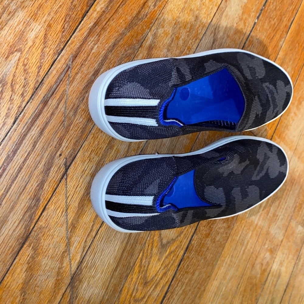 Rothy's the Original Black Gray Camouflage Slip On Casual Sneakers Size 7 - Picture 7 of 8